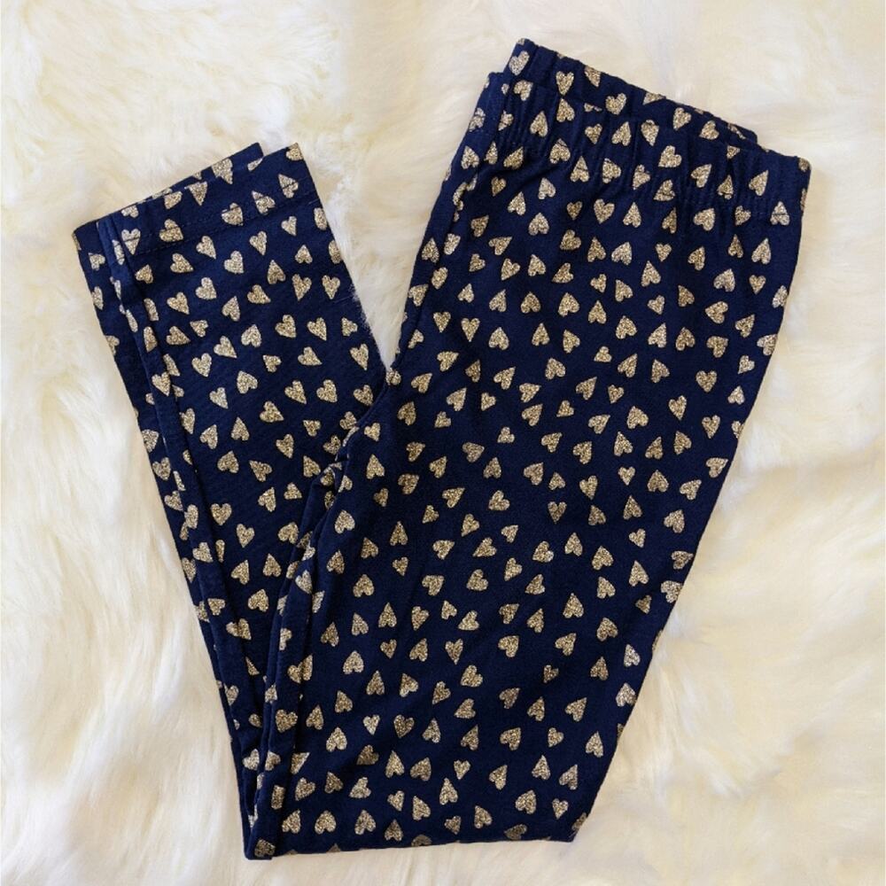 Nwt Carter's Girls Navy Gold Heart Leggings